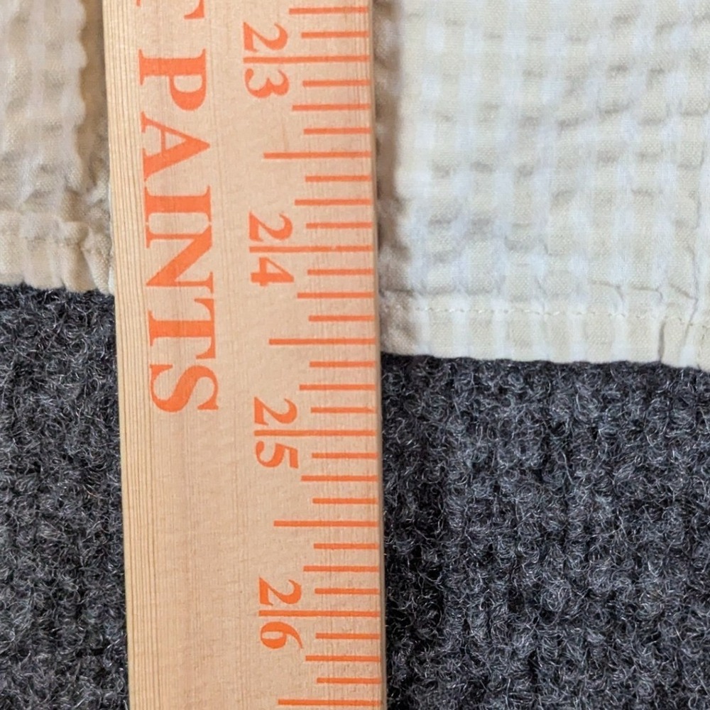 Eddie Bauer Womens Medium Tan Gingham Seersucker Short Sleeve Button Up Shirt - Picture 9 of 11